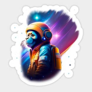 a monkey in outer space Sticker